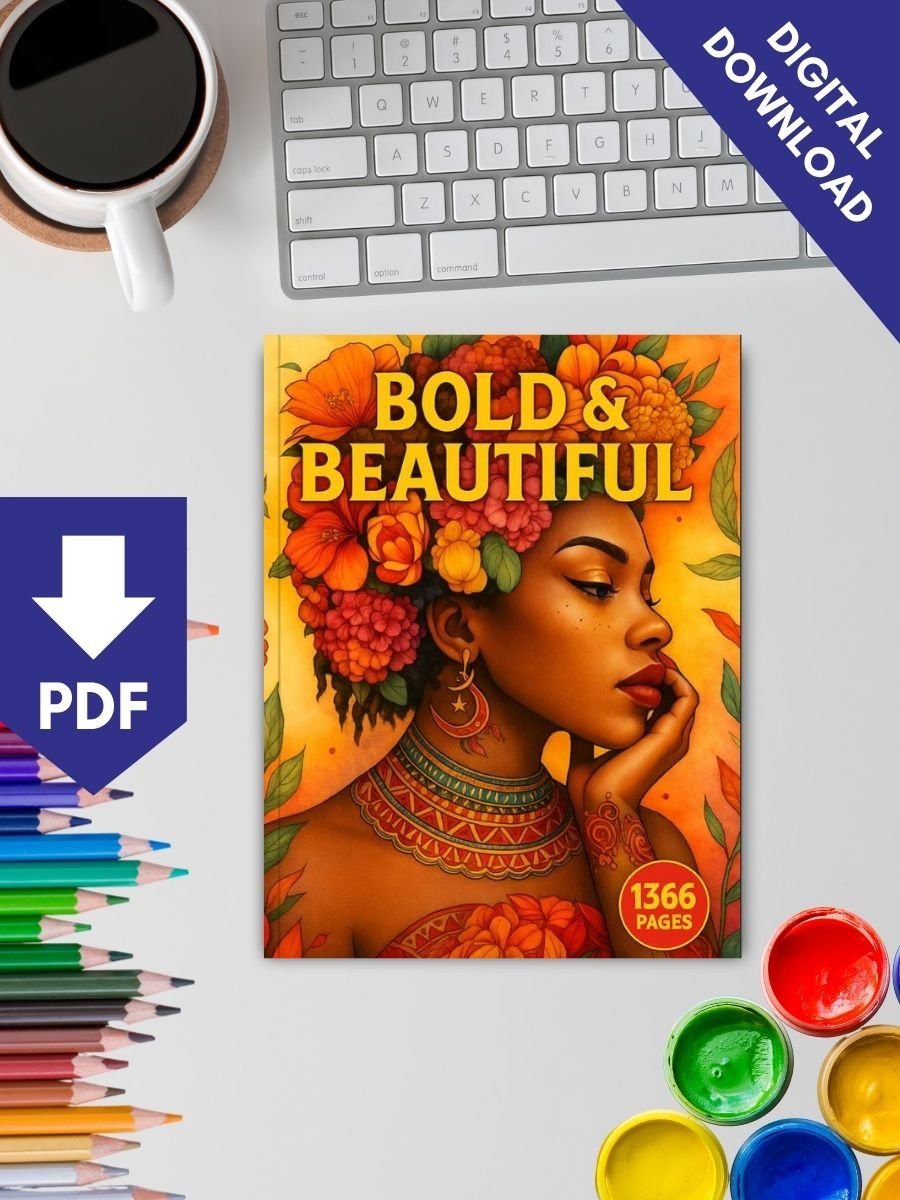 Bold & Beautiful – 1366 Black Women Coloring Page Mega Bundle - Image 2