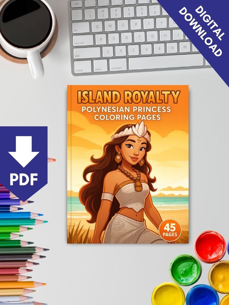 Island Royalty – 45 Polynesian Princess Coloring Pages - Image 2