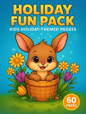 Holiday Fun Pack &ndash; 60 Kids Holiday-Themed Coloring Pages