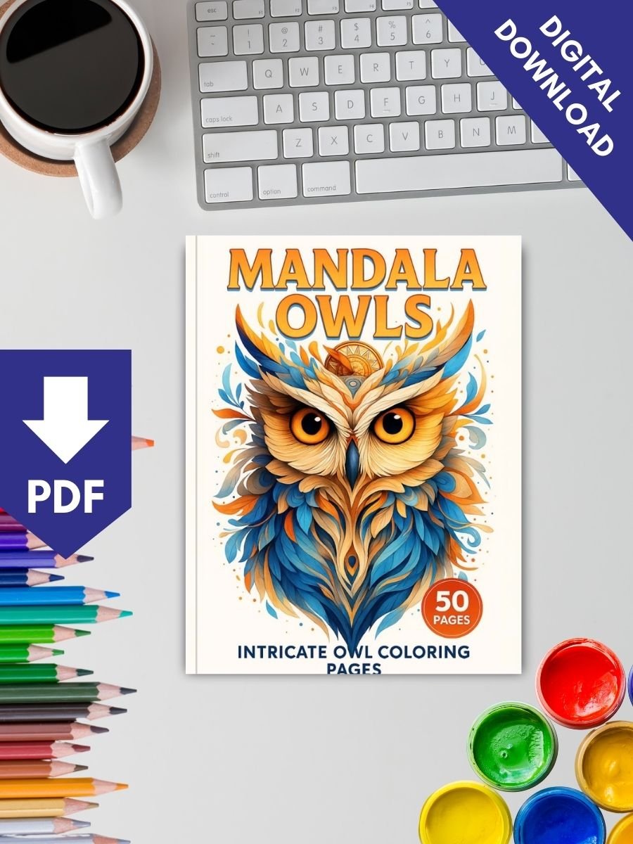 Mandala Owls – 50 Intricate Owl Coloring Pages - Image 2